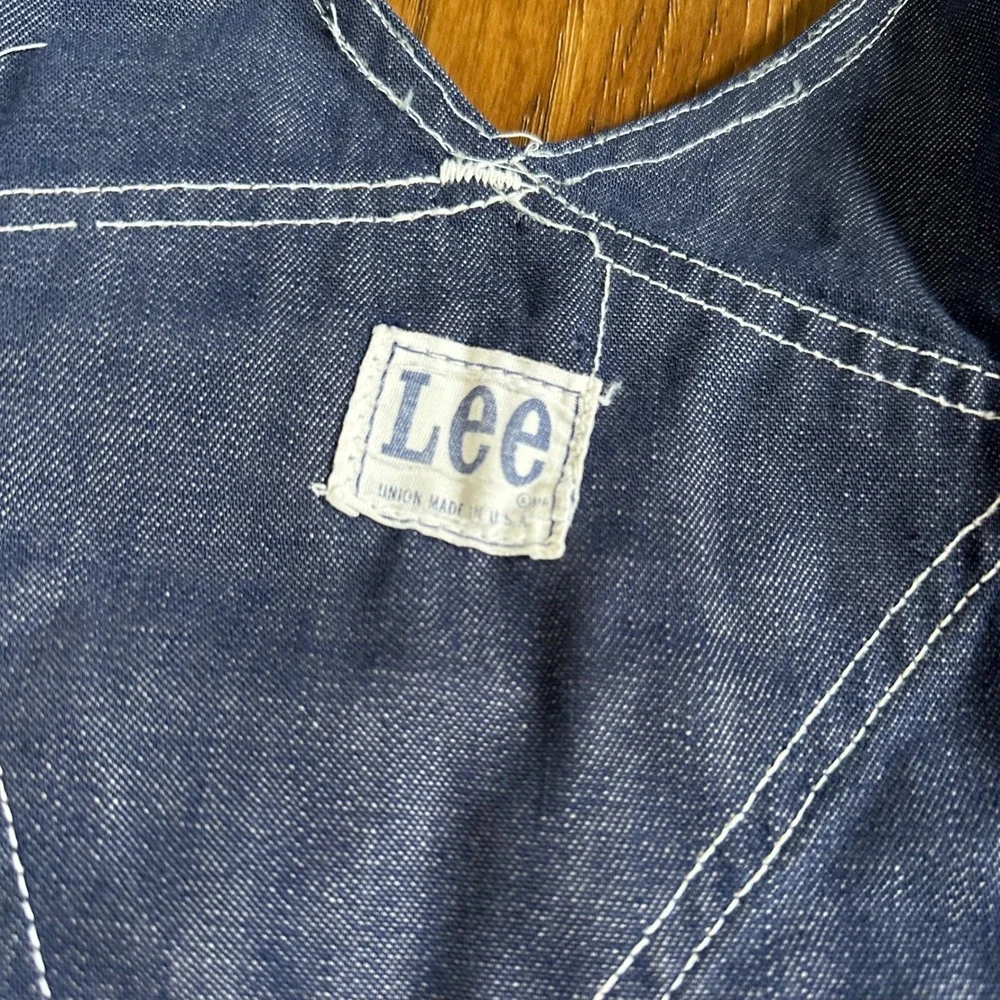 Lee Denim Overalls Mens Blue Good Vintage Workwear Union Made in USA Bibs